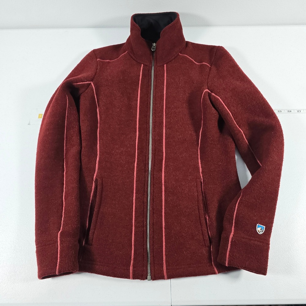 Kuhl Alska Full Zip Fleece Jacket Burgundy Red Womens Small 4345 F17